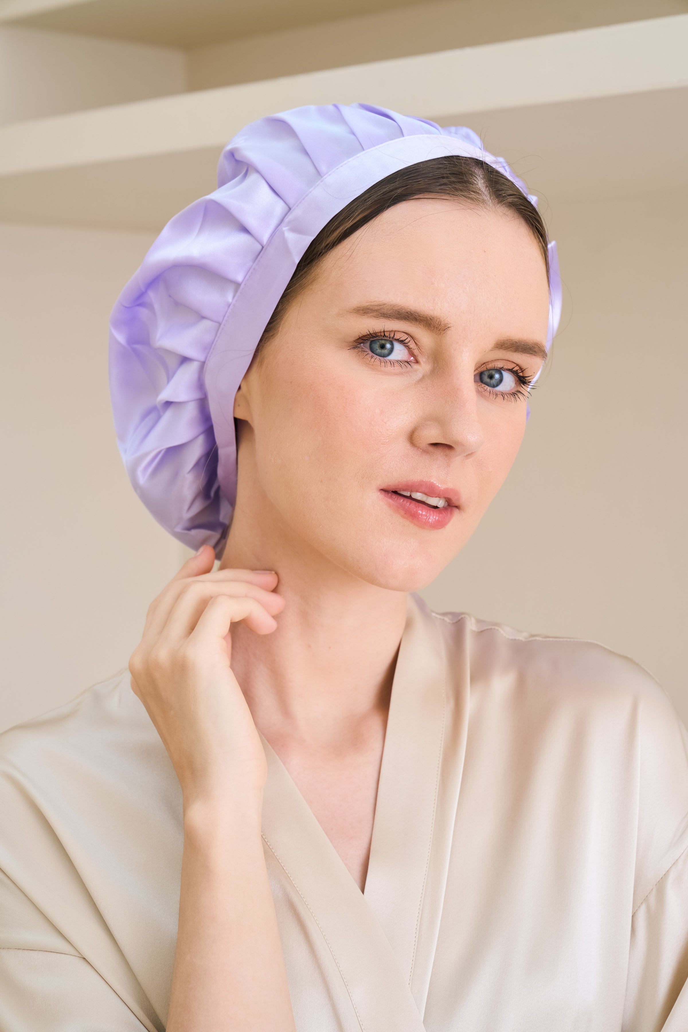 silk sleeping cap lilac