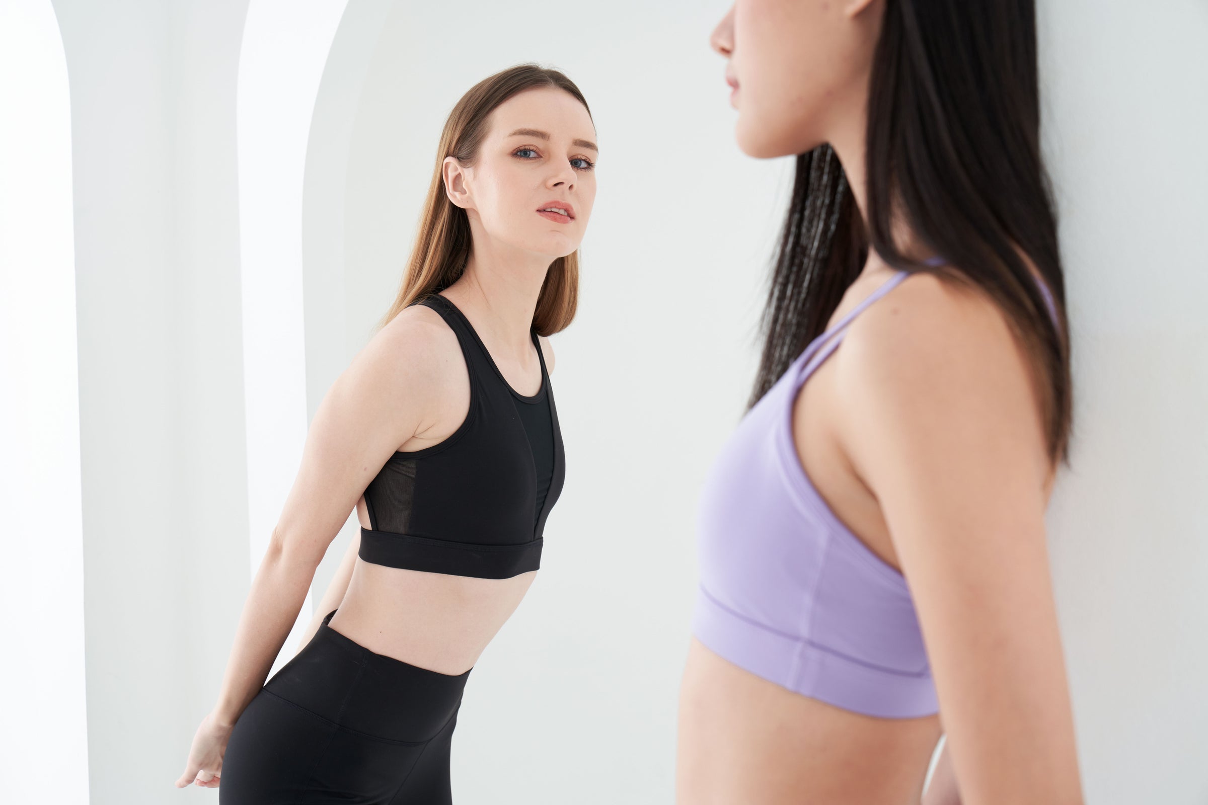 activewear black navy gray group photo