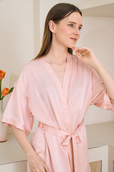 silk robe pink