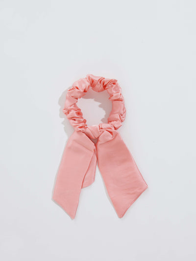 silk scrunchie pink peach