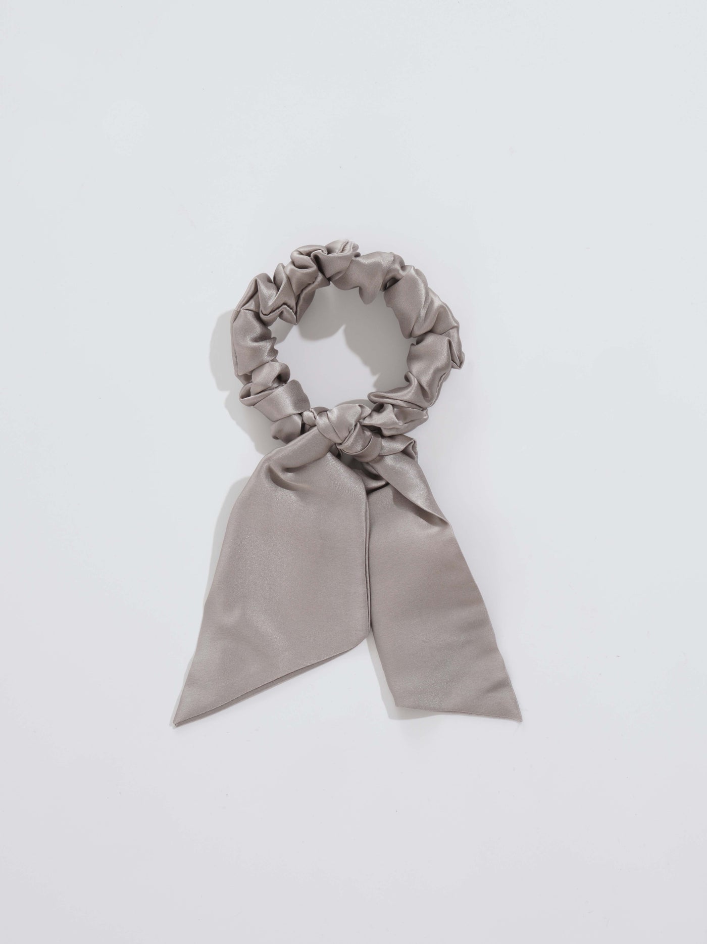silk scrunchie grey