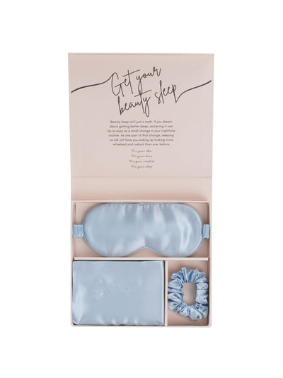 blue silk set gift box