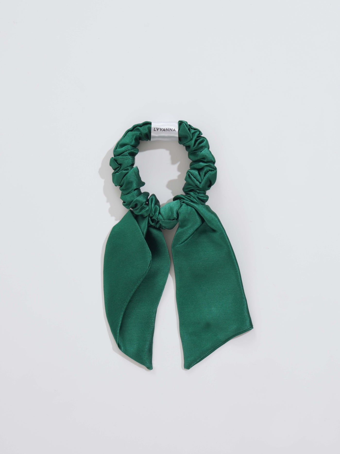 silk scrunchie dark green