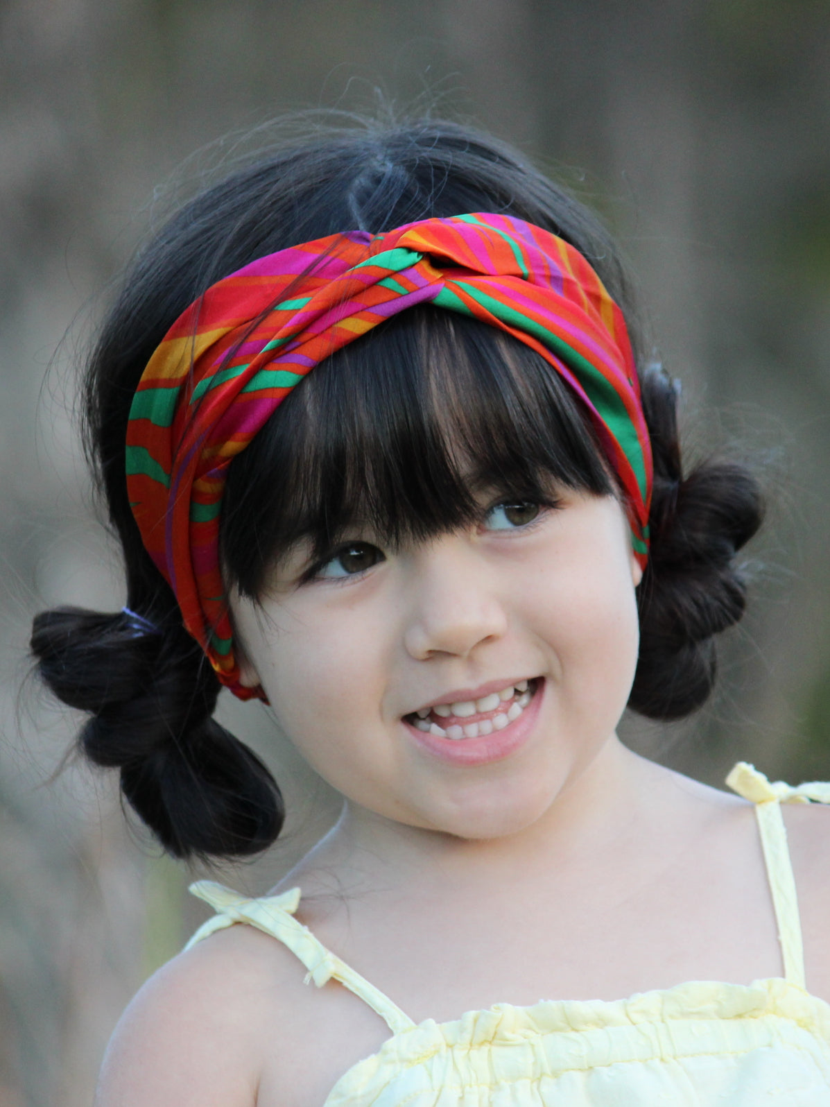 kid silk headband orange model