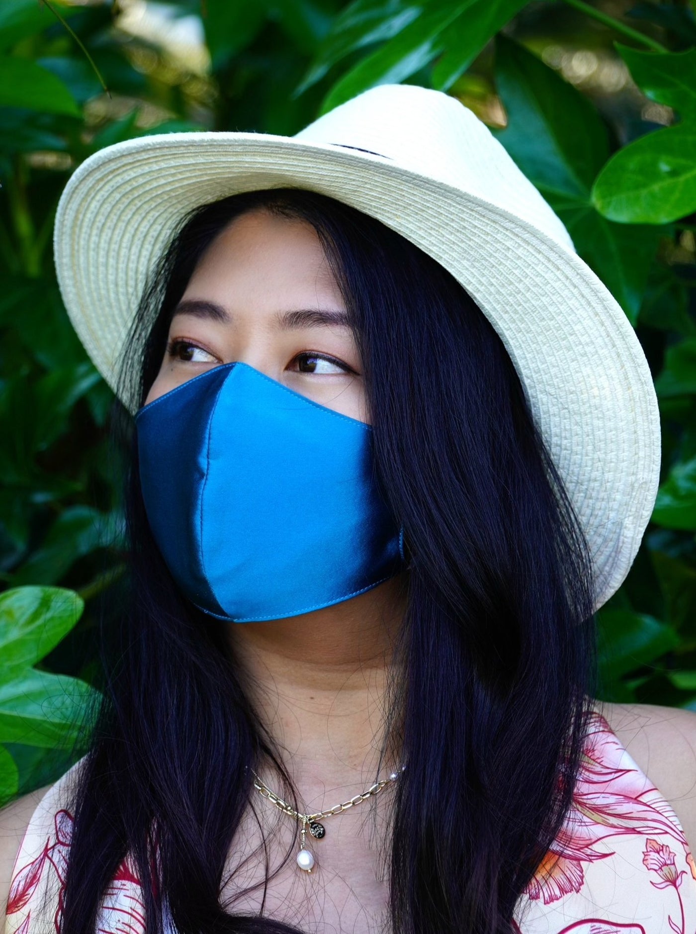 Silk Face Mask blue