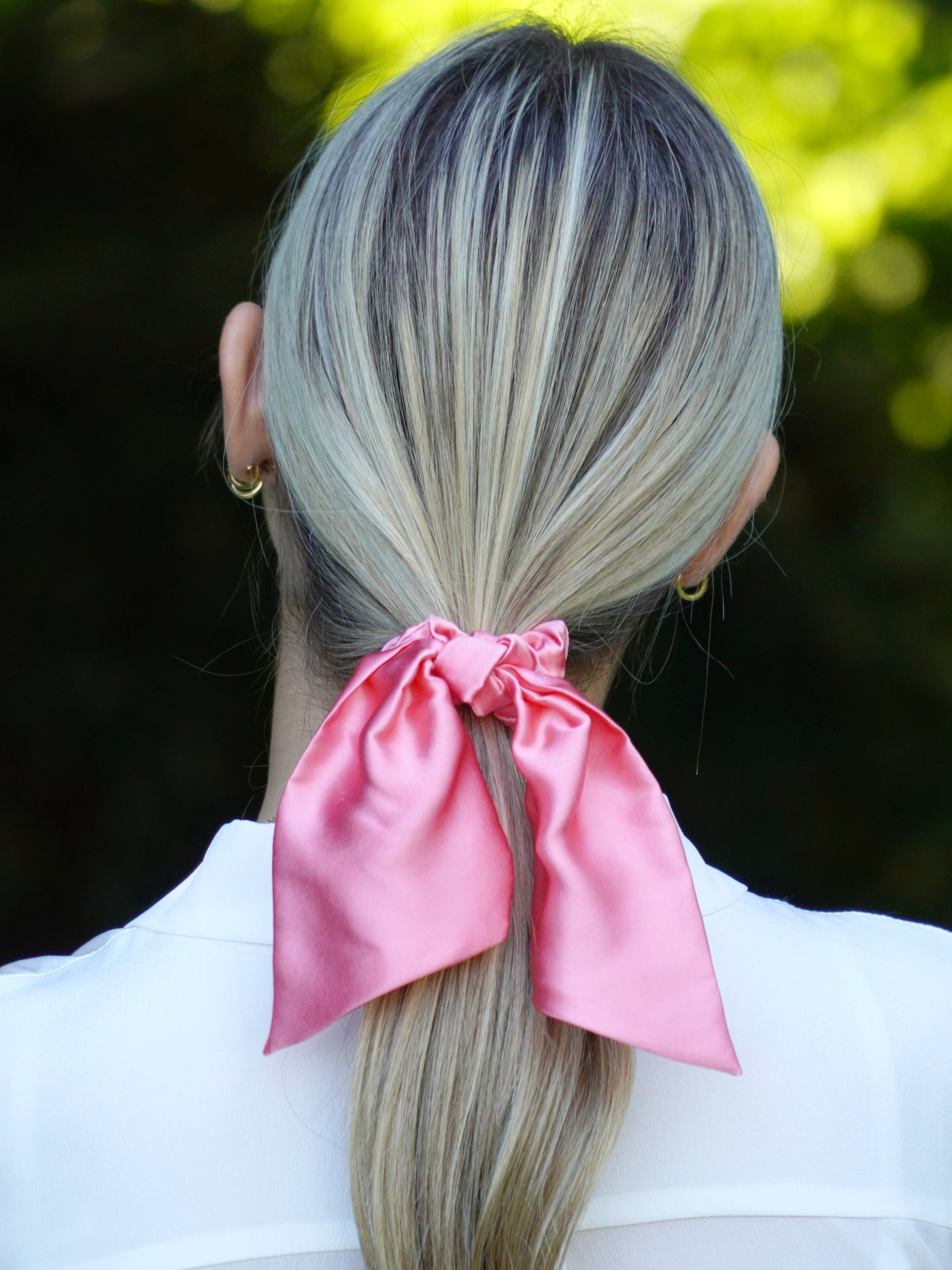 Silk Bowknot Scrunchie pink