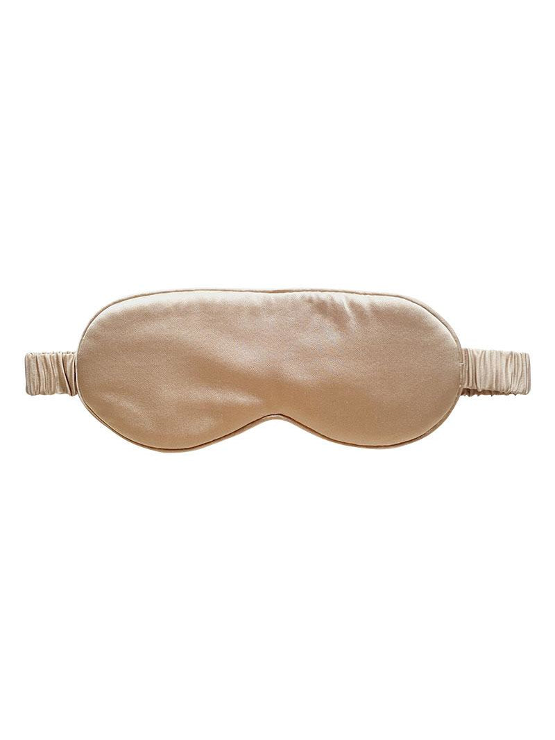 champagne coloured silk eye mask from LYVANNA