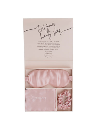 pink silk set gift box