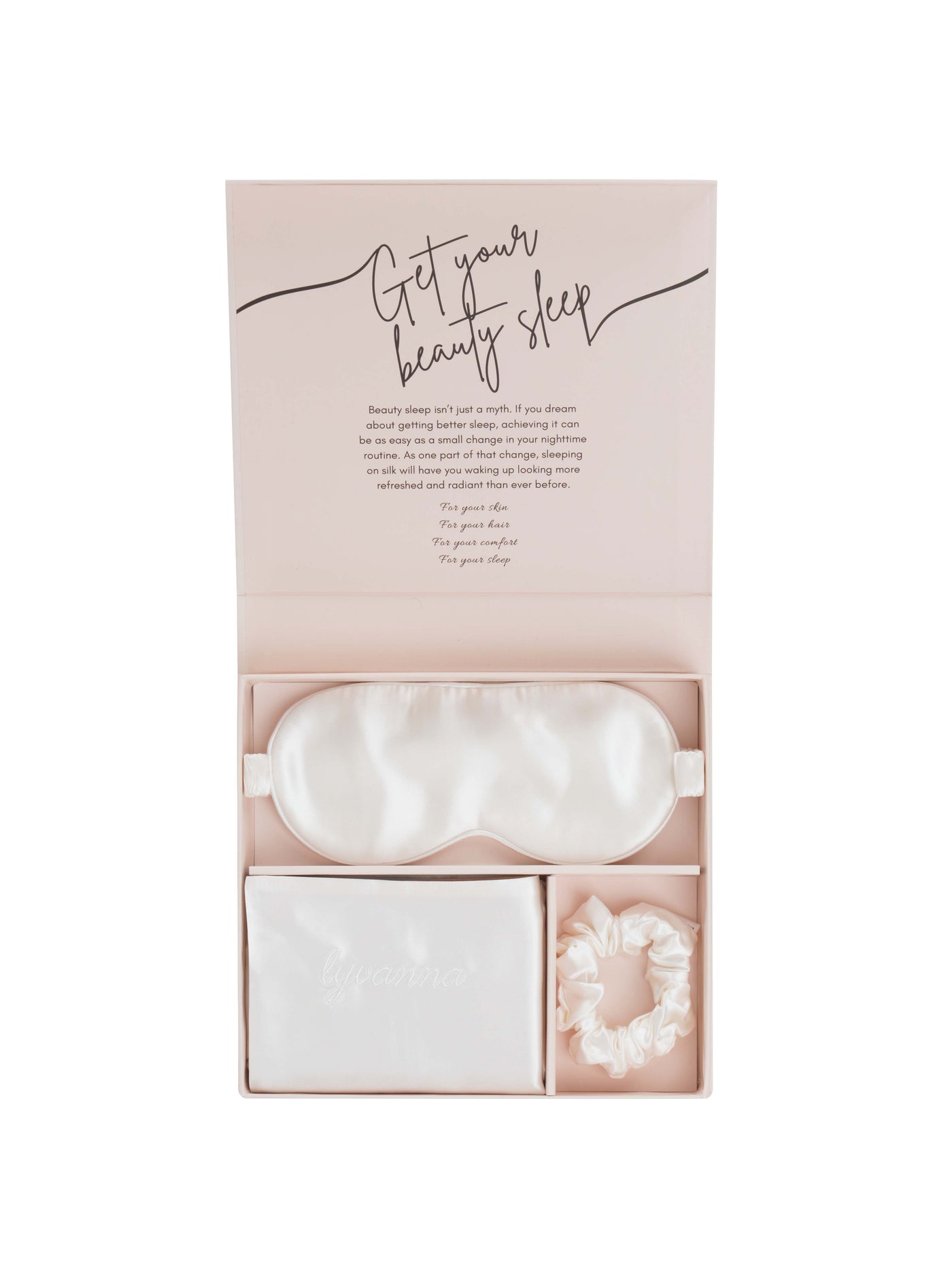 white silk set gift box