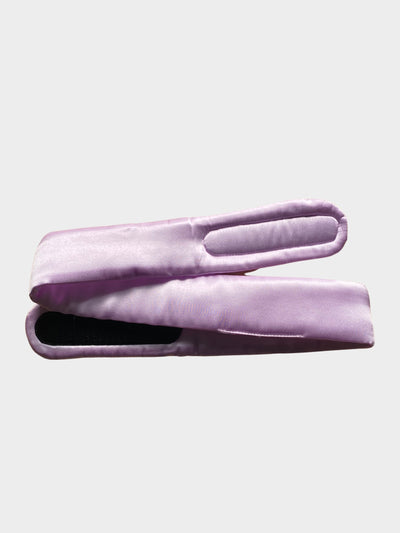 Silk headband purple makeup