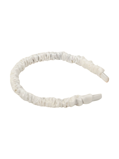 white silk skinny headband