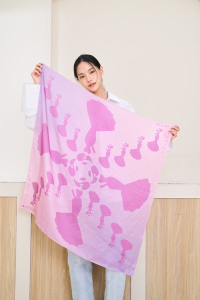 pink purple couture dress artistic silk scarf