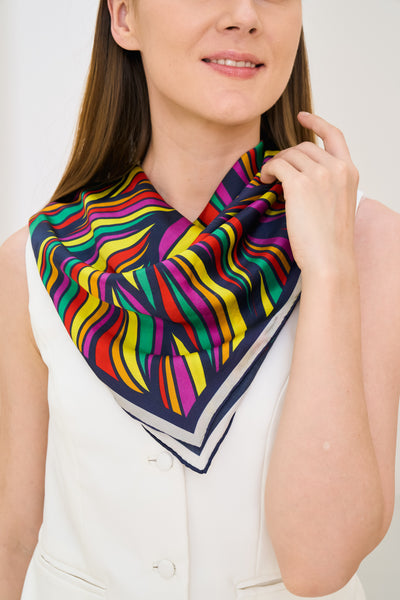 colourful silk scarf with autumn tones