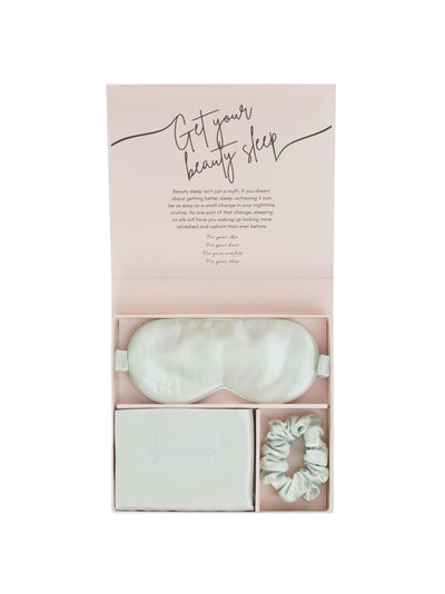 light green silk set gift box