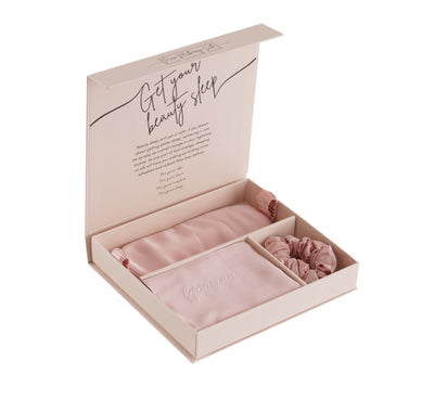 pink silk set gift box rose