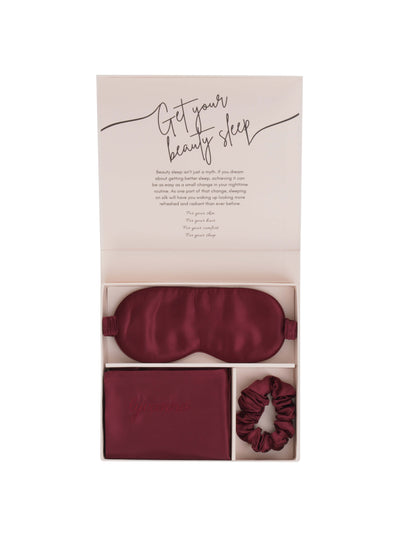 red silk set gift box