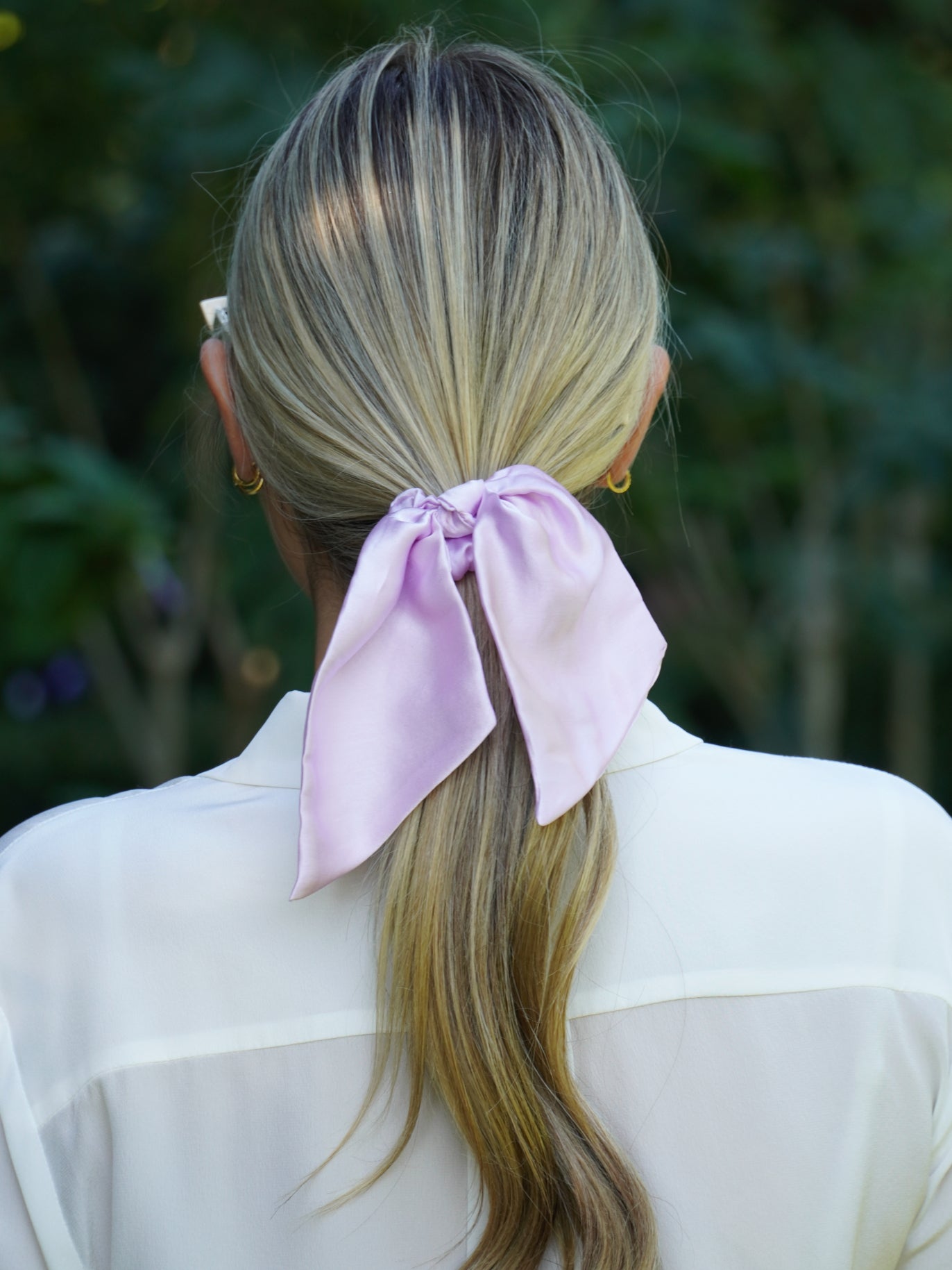 Silk Bowknot Scrunchie lilac 